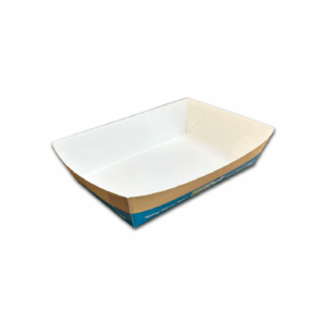 2LB PLA Lined Paper Food Tray - 1000/cs (TRAY-2LB-PLA-WHT-BSTW)