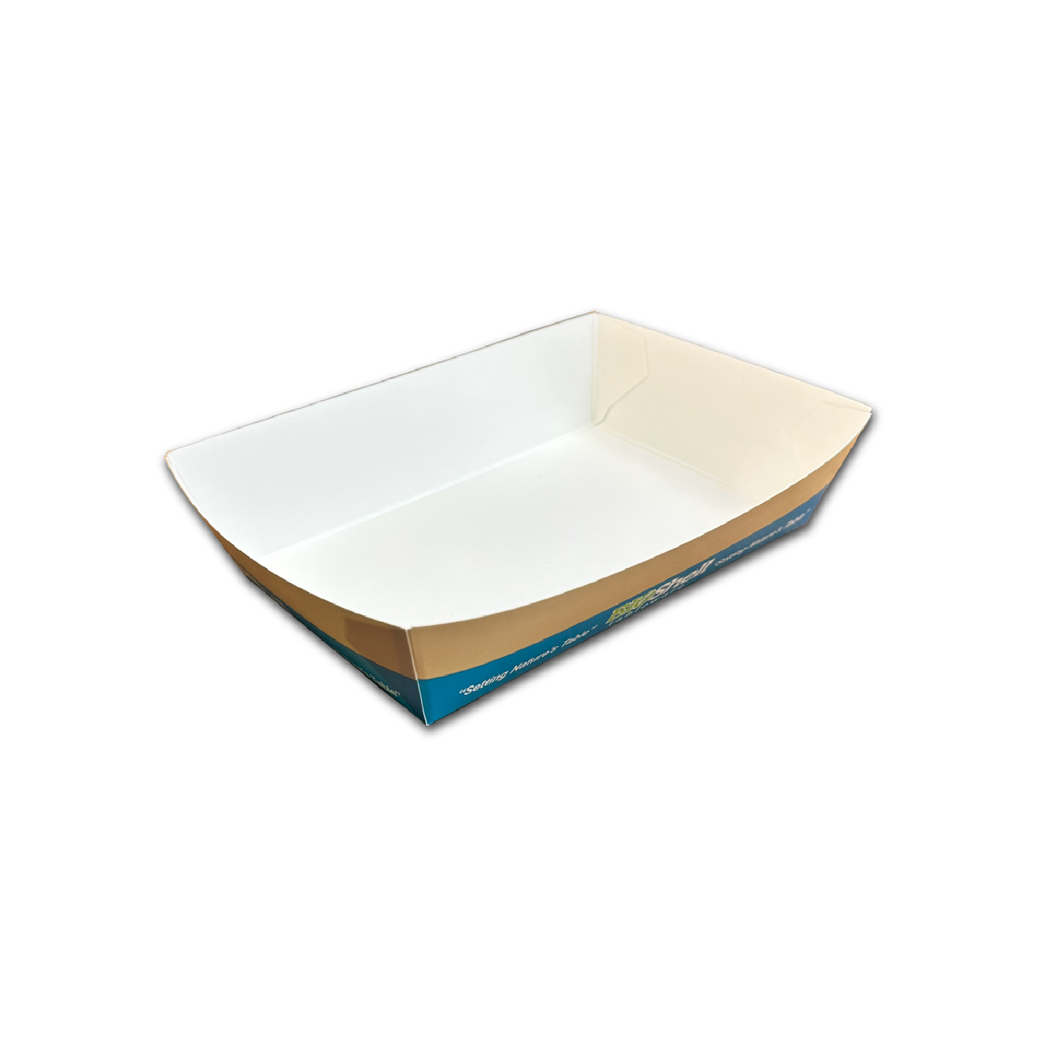 2LB PLA Lined Paper Food Tray - 1000/cs (TRAY-2LB-PLA-WHT-BSTW)