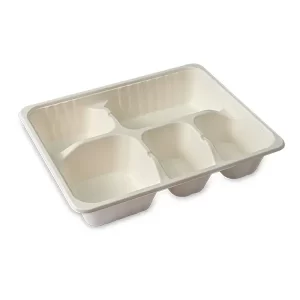 5-Compartment Deep Molded Fiber Tray - 200/cs (BST-5C-98)