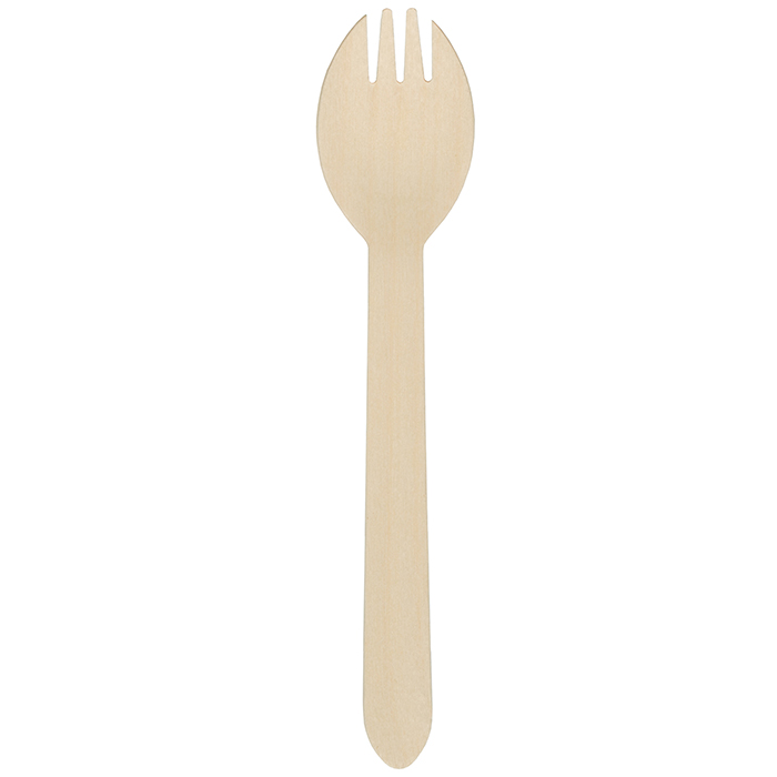6" Bulk Wooden Sporks - 1000/cs (WOOD-UT-SPRK)
