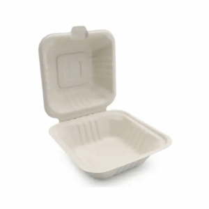 6" x 6" x 3" Fiber Clamshell Container - 500/cs (CS-663-NC)
