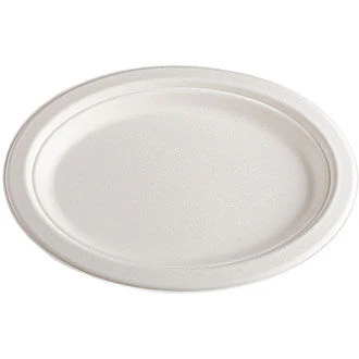 10.24" Molded Fiber Oval Plate - 500/cs (PL-D10V)